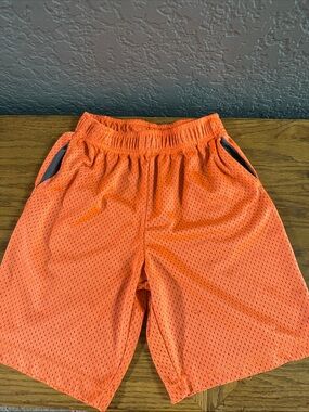 Boys Bright Orange Mesh Athletic Shorts by Zone Pro size 8/10 (m)
